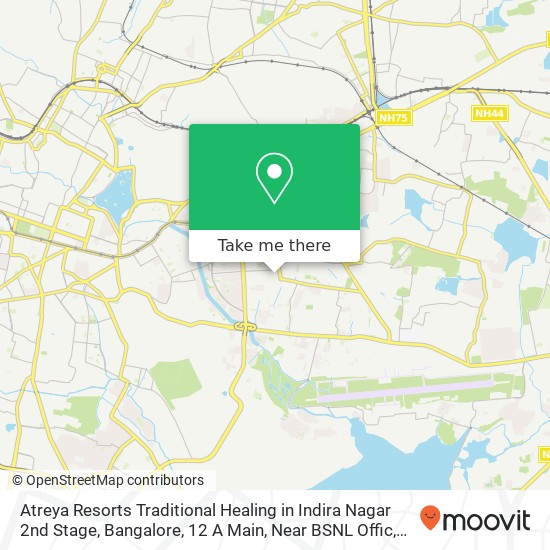 Atreya Resorts Traditional Healing in Indira Nagar 2nd Stage, Bangalore, 12 A Main, Near BSNL Offic map