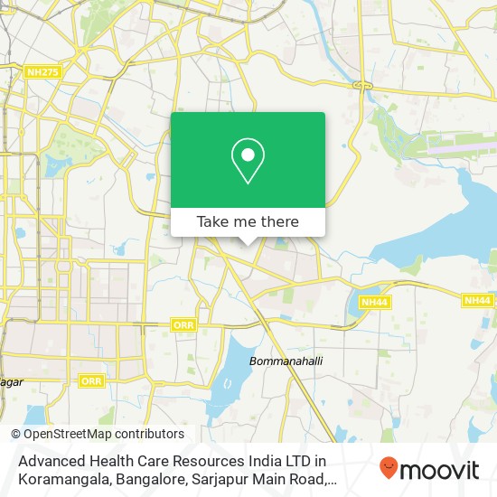 Advanced Health Care Resources India LTD in Koramangala, Bangalore, Sarjapur Main Road, Bengaluru, map