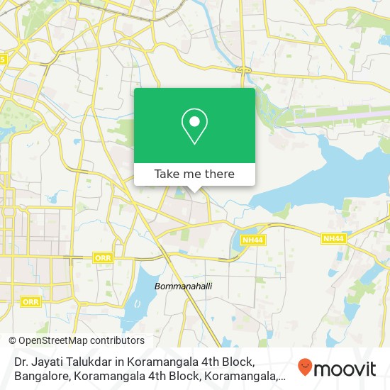 Dr. Jayati Talukdar in Koramangala 4th Block, Bangalore, Koramangala 4th Block, Koramangala, Bengal map
