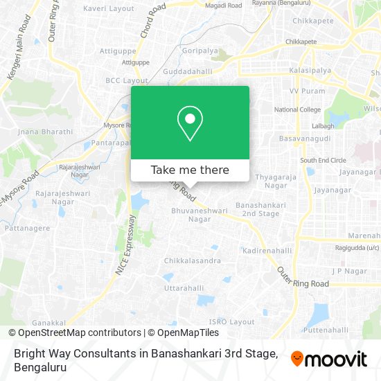 Bright Way Consultants in Banashankari 3rd Stage map