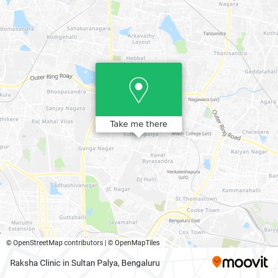 Raksha Clinic in Sultan Palya map