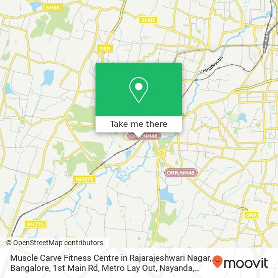 Muscle Carve Fitness Centre in Rajarajeshwari Nagar, Bangalore, 1st Main Rd, Metro Lay Out, Nayanda map