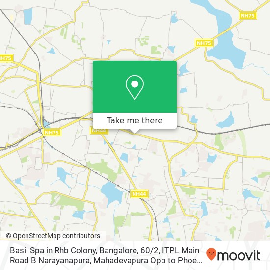 Basil Spa in Rhb Colony, Bangalore, 60 / 2, ITPL Main Road B Narayanapura, Mahadevapura Opp to Phoeni map