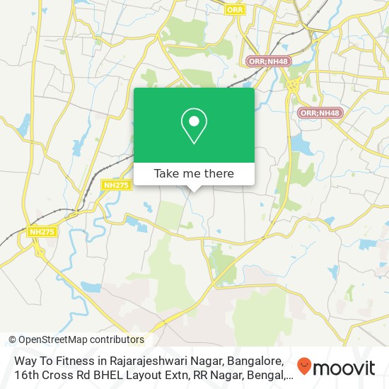 Way To Fitness in Rajarajeshwari Nagar, Bangalore, 16th Cross Rd BHEL Layout Extn, RR Nagar, Bengal map