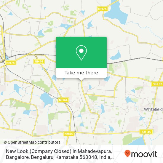 New Look (Company Closed) in Mahadevapura, Bangalore, Bengaluru, Karnataka 560048, India map