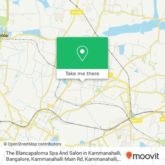 The Blancapaloma Spa And Salon in Kammanahalli, Bangalore, Kammanahalli Main Rd, Kammanahalli, Beng map