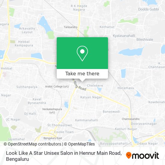 Look Like A Star Unisex Salon in Hennur Main Road map