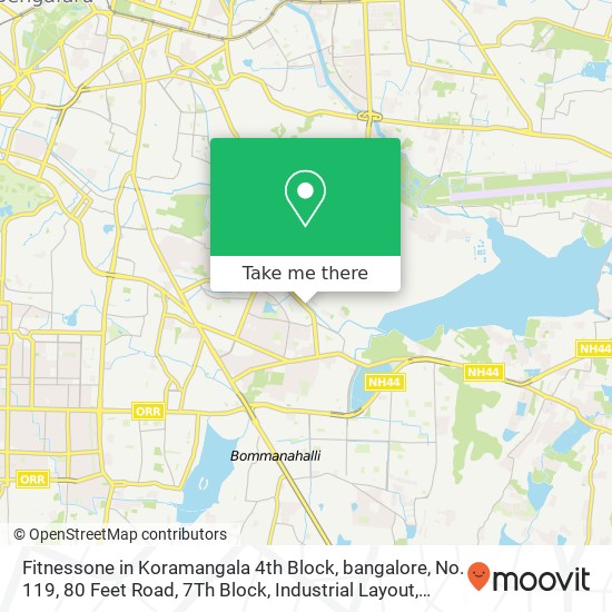 Fitnessone in Koramangala 4th Block, bangalore, No. 119, 80 Feet Road, 7Th Block, Industrial Layout map