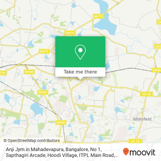 Anji Jym in Mahadevapura, Bangalore, No 1, Sapthagiri Arcade, Hoodi Village, ITPL Main Road, Next T map