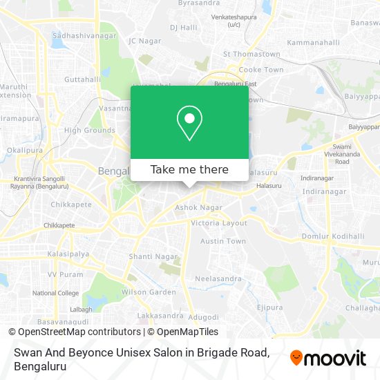 Swan And Beyonce Unisex Salon in Brigade Road map