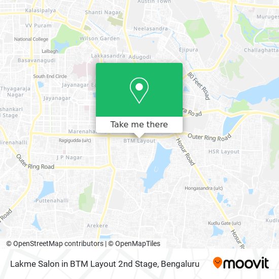 Lakme Salon in BTM Layout 2nd Stage map