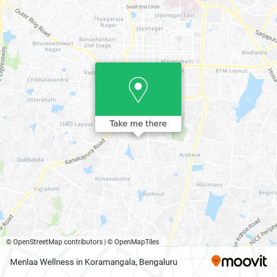 Menlaa Wellness in Koramangala map