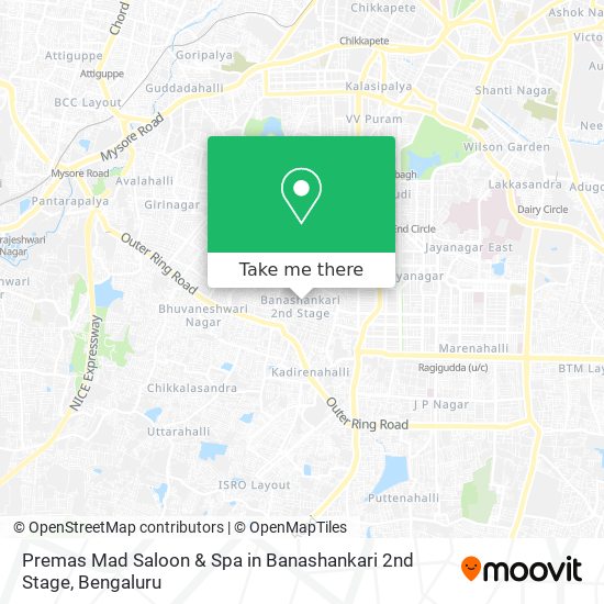 Premas Mad Saloon & Spa in Banashankari 2nd Stage map