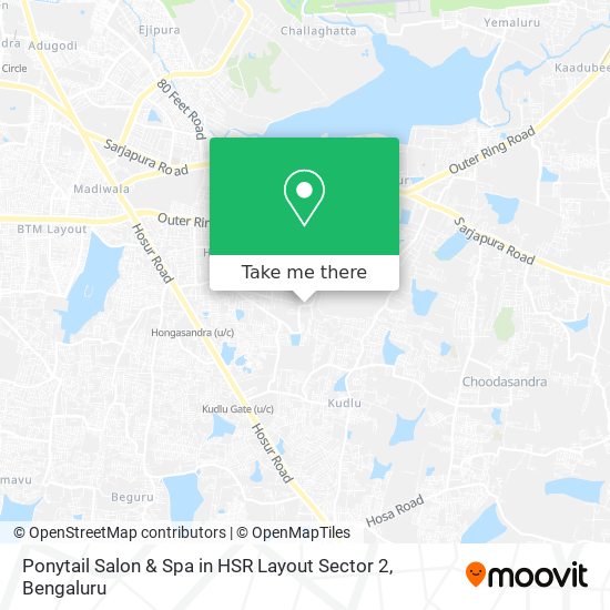 Ponytail Salon & Spa in HSR Layout Sector 2 map