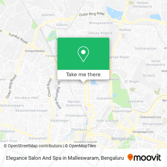 Elegance Salon And Spa in Malleswaram map
