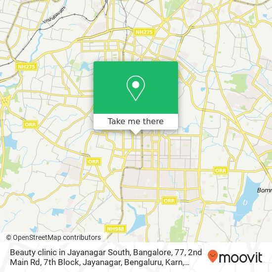 Beauty clinic in Jayanagar South, Bangalore, 77, 2nd Main Rd, 7th Block, Jayanagar, Bengaluru, Karn map