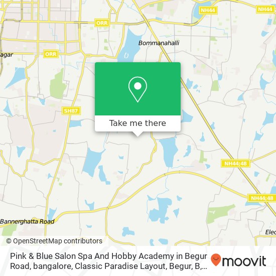 Pink & Blue Salon Spa And Hobby Academy in Begur Road, bangalore, Classic Paradise Layout, Begur, B map