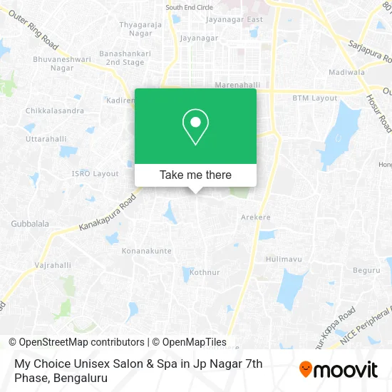 My Choice Unisex Salon & Spa in Jp Nagar 7th Phase map