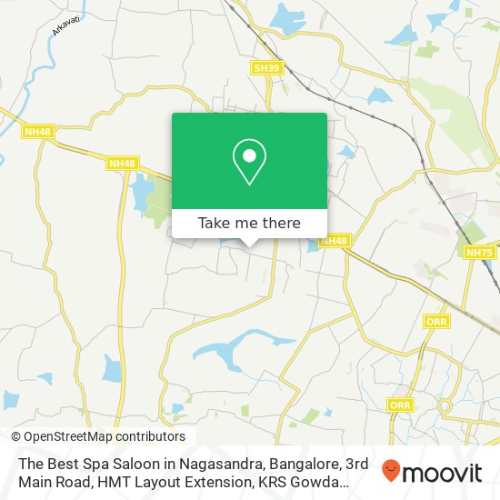 The Best Spa Saloon in Nagasandra, Bangalore, 3rd Main Road, HMT Layout Extension, KRS Gowda Street map