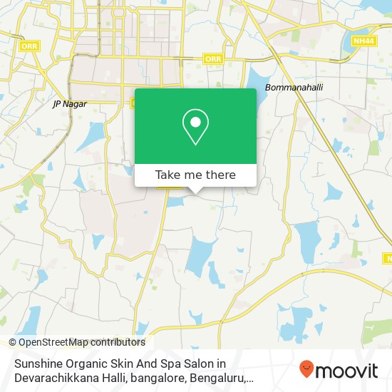 Sunshine Organic Skin And Spa Salon in Devarachikkana Halli, bangalore, Bengaluru, Karnataka 560076 map