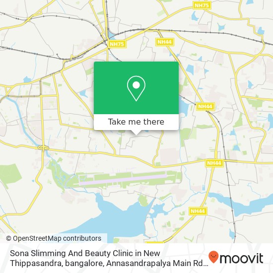 Sona Slimming And Beauty Clinic in New Thippasandra, bangalore, Annasandrapalya Main Rd, Bengaluru, map