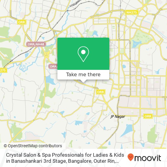 Crystal Salon & Spa Professionals for Ladies & Kids in Banashankari 3rd Stage, Bangalore, Outer Rin map