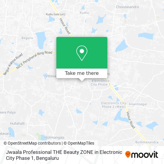 Jwaala Professional THE Beauty ZONE in Electronic City Phase 1 map
