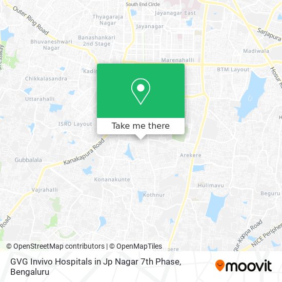 GVG Invivo Hospitals in Jp Nagar 7th Phase map