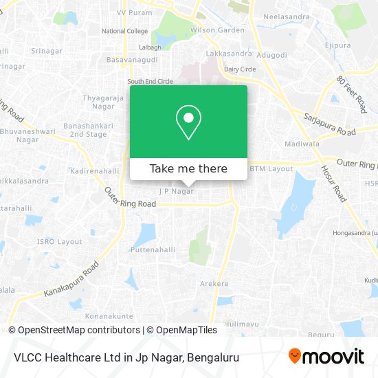 VLCC Healthcare Ltd in Jp Nagar map