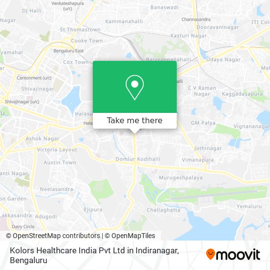 Kolors Healthcare India Pvt Ltd in Indiranagar map