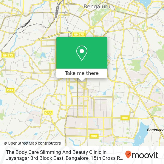 The Body Care Slimming And Beauty Clinic in Jayanagar 3rd Block East, Bangalore, 15th Cross Rd, Jay map
