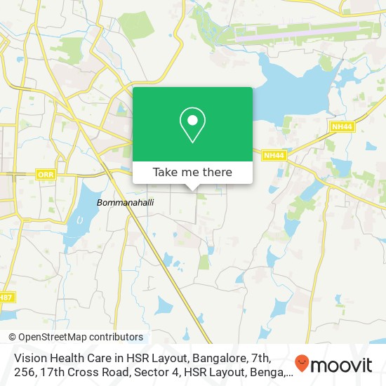 Vision Health Care in HSR Layout, Bangalore, 7th, 256, 17th Cross Road, Sector 4, HSR Layout, Benga map