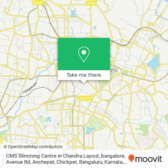 CMS Slimming Centre in Chandra Layout, bangalore, Avenue Rd, Anchepet, Chickpet, Bengaluru, Karnata map