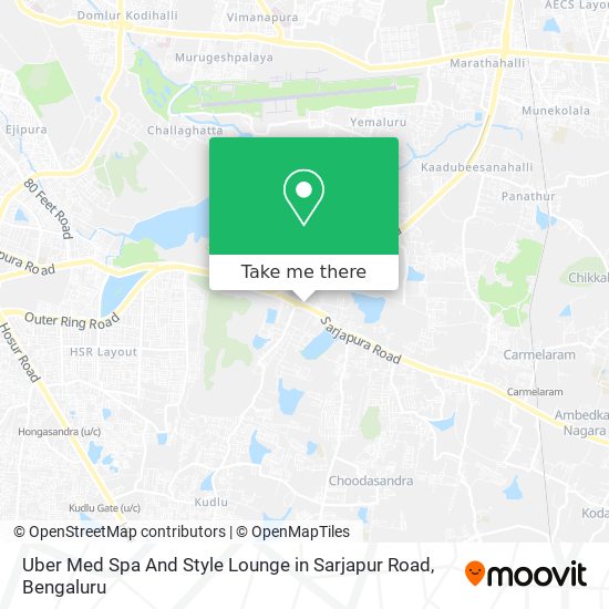 Uber Med Spa And Style Lounge in Sarjapur Road map