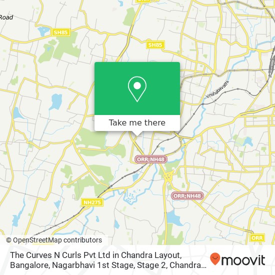 The Curves N Curls Pvt Ltd in Chandra Layout, Bangalore, Nagarbhavi 1st Stage, Stage 2, Chandra Lay map