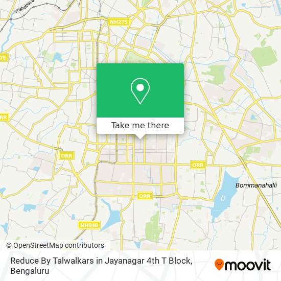 Reduce By Talwalkars in Jayanagar 4th T Block map