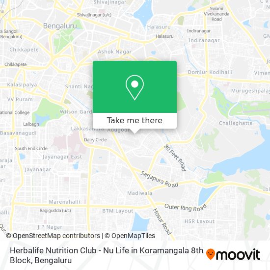 Herbalife Nutrition Club - Nu Life in Koramangala 8th Block map