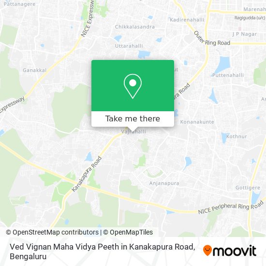Ved Vignan Maha Vidya Peeth in Kanakapura Road map