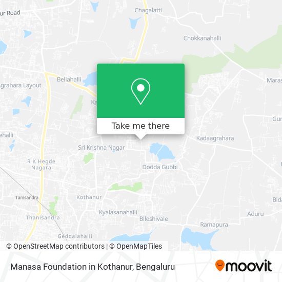 Manasa Foundation in Kothanur map