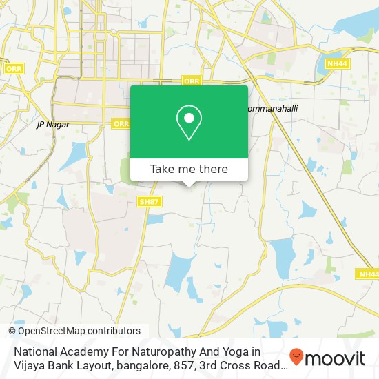 National Academy For Naturopathy And Yoga in Vijaya Bank Layout, bangalore, 857, 3rd Cross Road, Su map