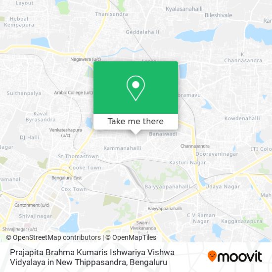 Prajapita Brahma Kumaris Ishwariya Vishwa Vidyalaya in New Thippasandra map
