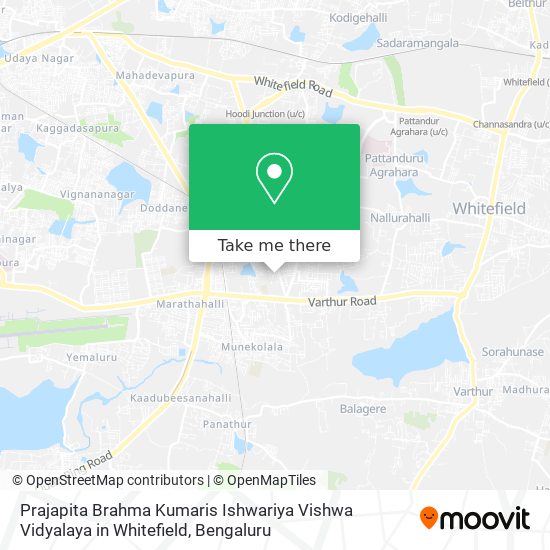 Prajapita Brahma Kumaris Ishwariya Vishwa Vidyalaya in Whitefield map
