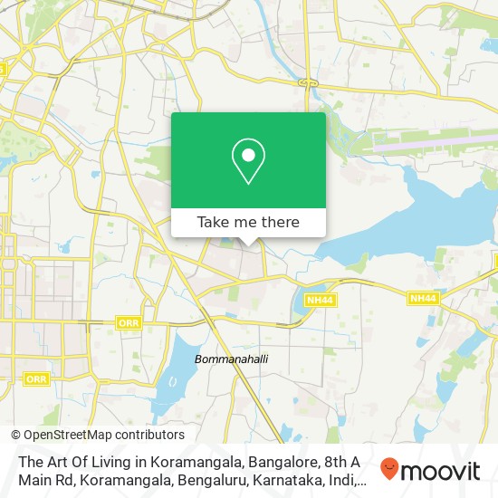 The Art Of Living in Koramangala, Bangalore, 8th A Main Rd, Koramangala, Bengaluru, Karnataka, Indi map