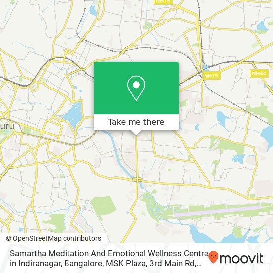 Samartha Meditation And Emotional Wellness Centre in Indiranagar, Bangalore, MSK Plaza, 3rd Main Rd map