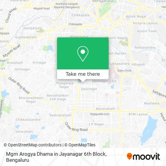 Mgm Arogya Dhama in Jayanagar 6th Block map