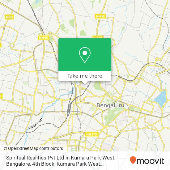 Spiritual Realities Pvt Ltd in Kumara Park West, Bangalore, 4th Block, Kumara Park West, Sampangira map