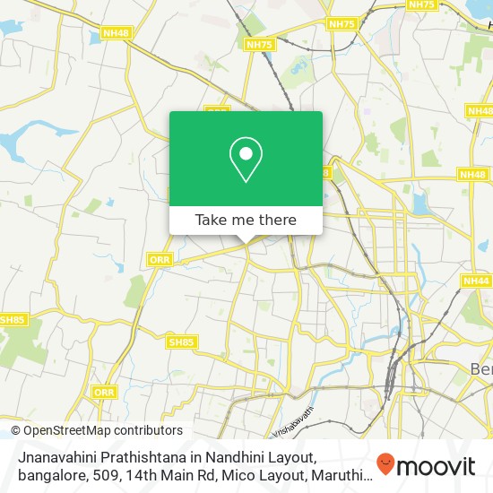 Jnanavahini Prathishtana in Nandhini Layout, bangalore, 509, 14th Main Rd, Mico Layout, Maruthi Nag map