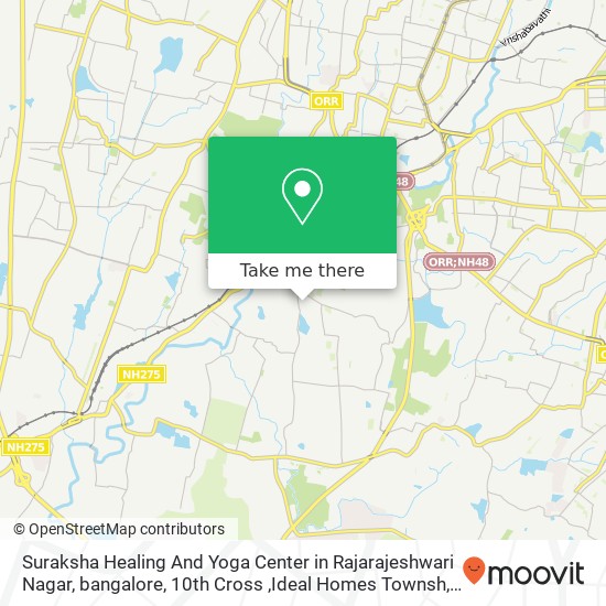 Suraksha Healing And Yoga Center in Rajarajeshwari Nagar, bangalore, 10th Cross ,Ideal Homes Townsh map
