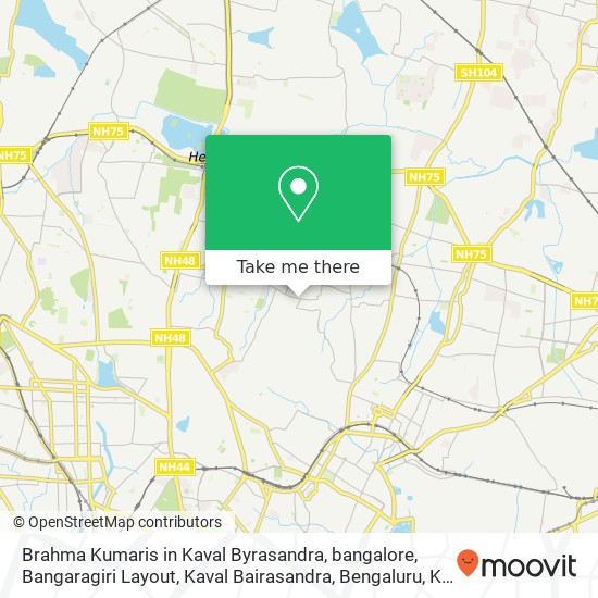 Brahma Kumaris in Kaval Byrasandra, bangalore, Bangaragiri Layout, Kaval Bairasandra, Bengaluru, Ka map