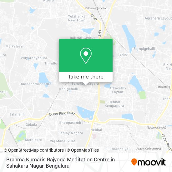 Brahma Kumaris Rajyoga Meditation Centre in Sahakara Nagar map